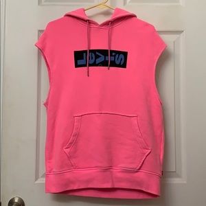 Levi’s Sleeveless Neon Pink Hoodie